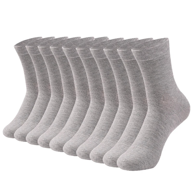 10 PAIRS OF BREATHABLE BAMBOO MEN'S SPORTS SOCKS - ANTI-SLIP-10 pairs D812-10GY-Nora Luxe