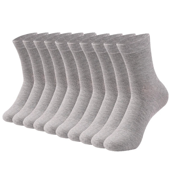 10 PAIRS OF BREATHABLE BAMBOO MEN'S SPORTS SOCKS - ANTI-SLIP-10 pairs D812-10GY-Nora Luxe