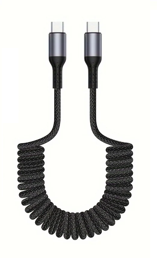 100W USB-C Spring Charging Cable with High-Speed Data Transfer – Buy 1, Get 1 FREE-B C TO C-State of Style