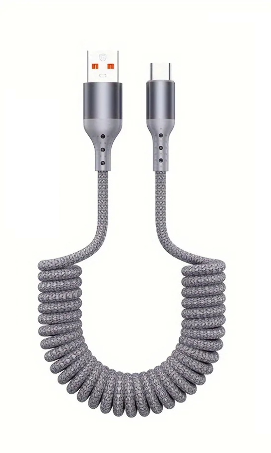 100W USB-C Spring Charging Cable with High-Speed Data Transfer – Buy 1, Get 1 FREE-G C TO C-State of Style