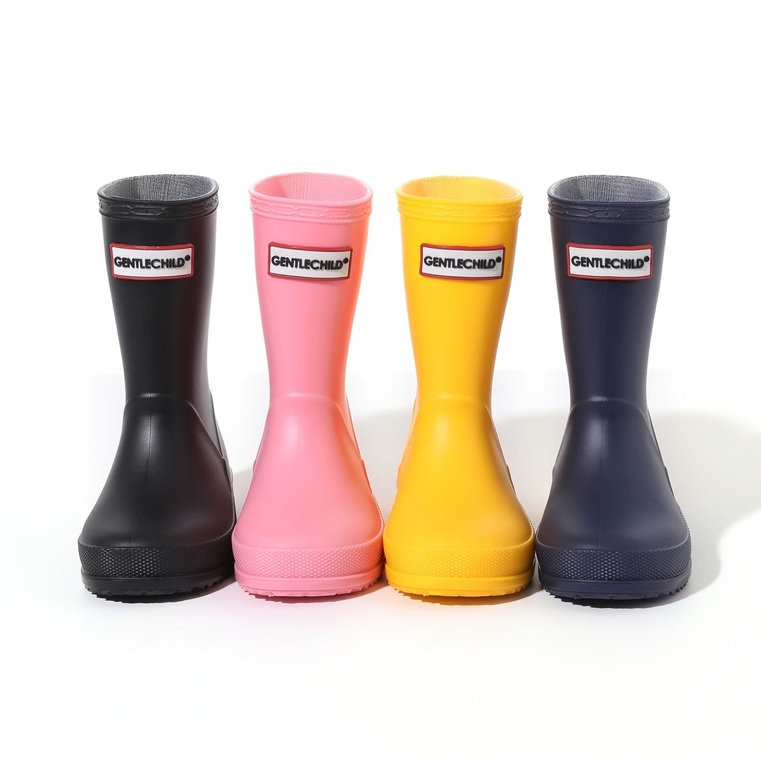 Children's solid-colour waterproof wellies – Noah