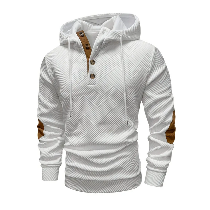 Men's Outdoor Hoodie with Comfort Stretch & Button Placket – Mads