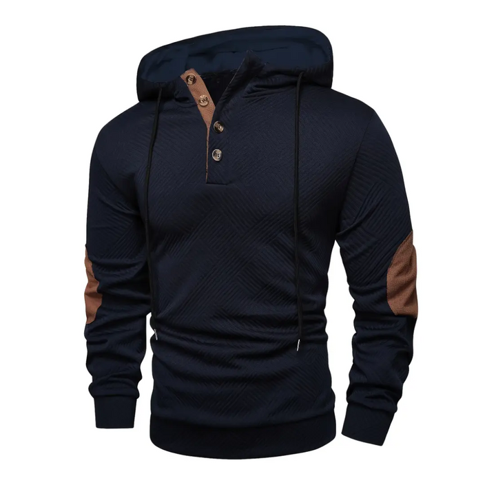 Men's Outdoor Hoodie with Comfort Stretch & Button Placket – Mads