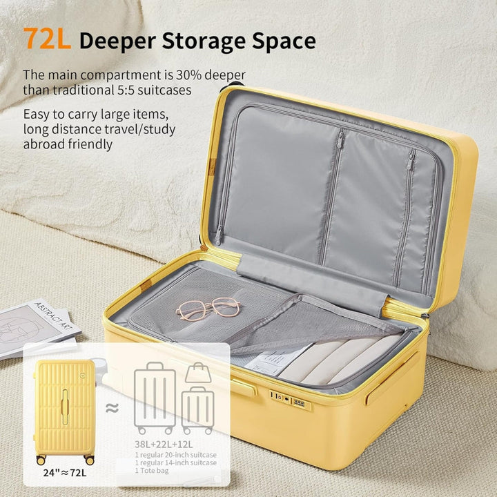 Airline-Approved 20" (50.8 cm) Carry-On Luggage with 3:7 Split & Triple-Layer PC Shell