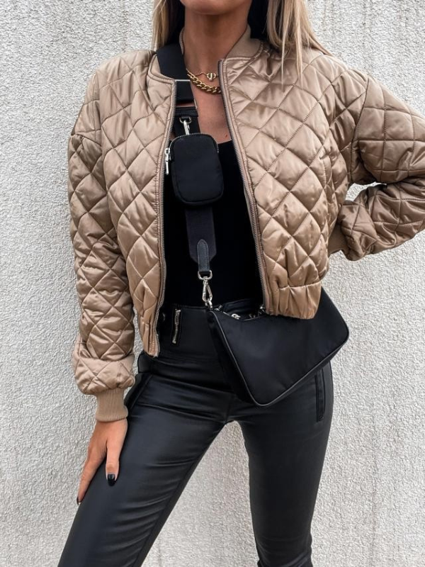 Padded ladies bomber jacket with pockets – Marisa