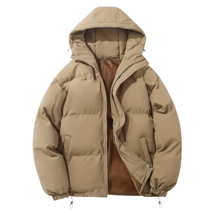Padded men's puffer jacket with hood - Elias