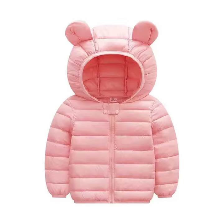 Children's waterproof rain jacket in a down style with cartoon design – Miro
