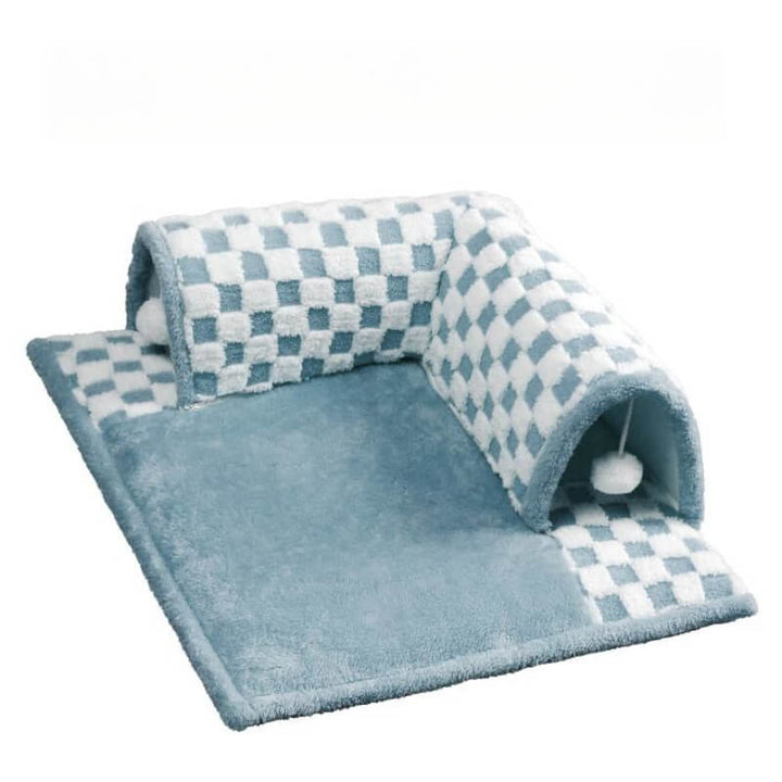 2-in-1 Cat Tunnel Bed - FurryFun-Yellow-S-Nora Luxe