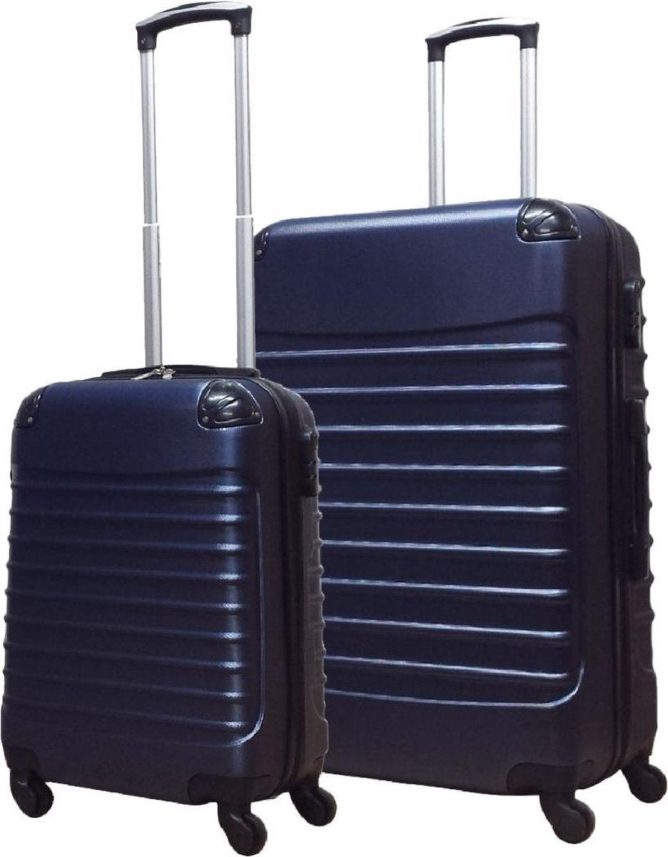 2-piece Dark Blue Hard Shell Suitcase Set – Monaco-Nora Luxe