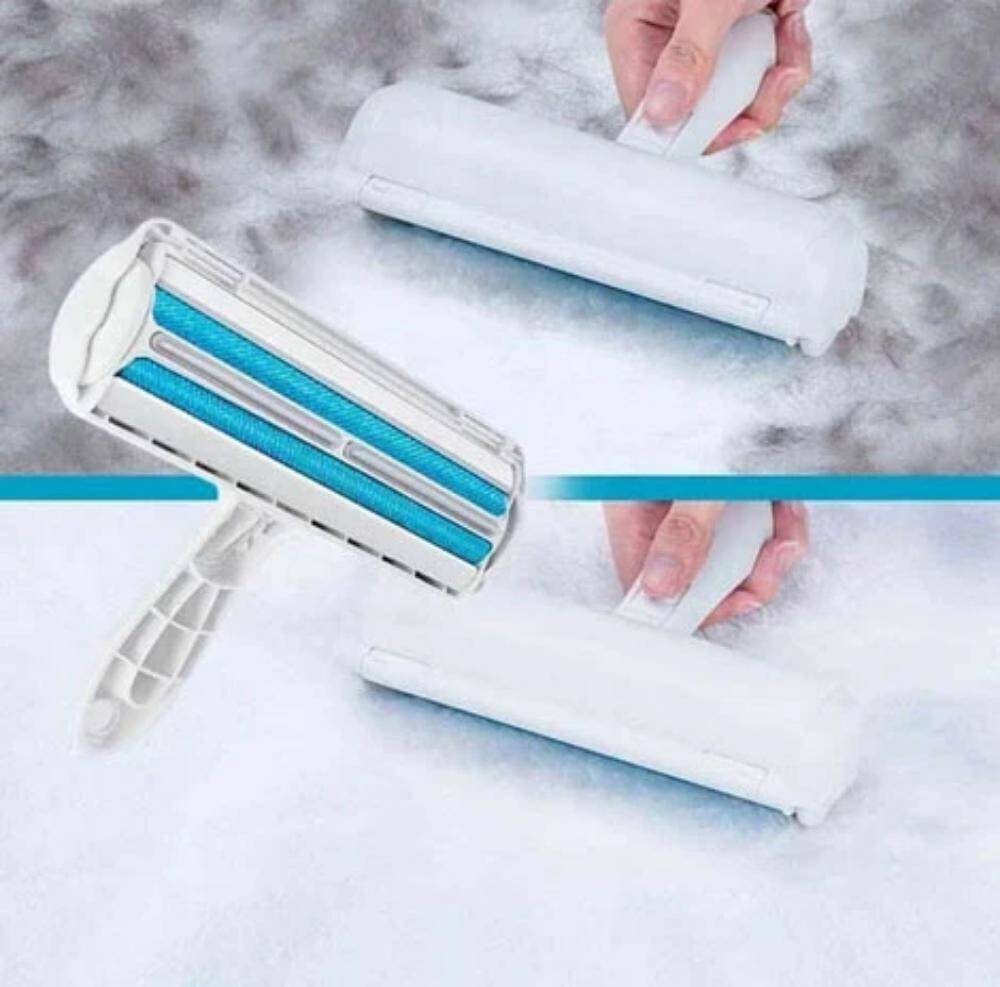2-Way Pet Hair Remover with Microfiber Roller - FurSweep-Blue-Nora Luxe