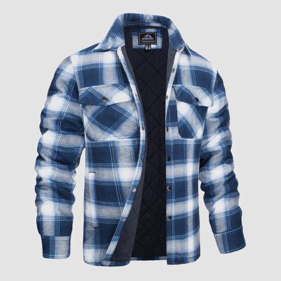 Men's checkered lumberjack jacket with warm lining – Magnus
