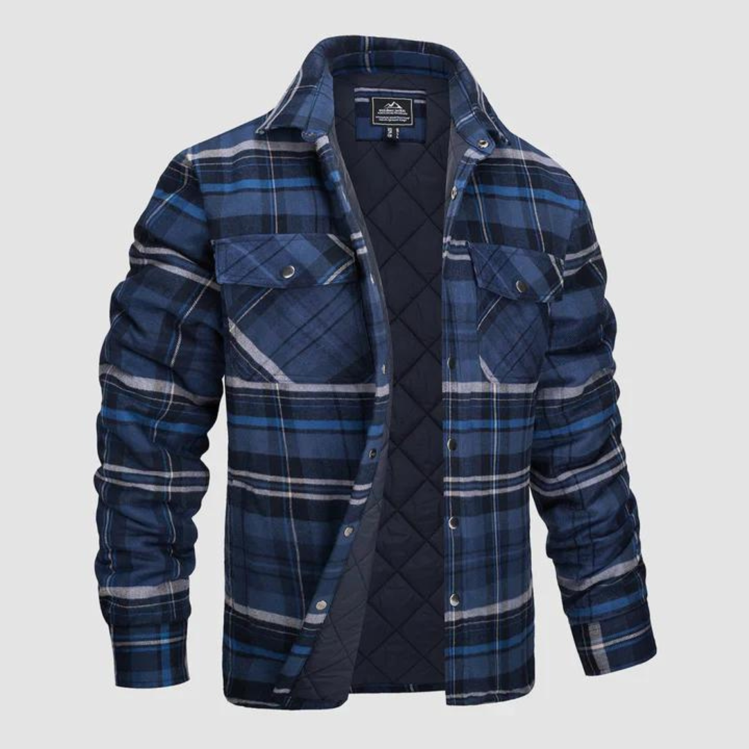 Men's checkered lumberjack jacket with warm lining – Magnus