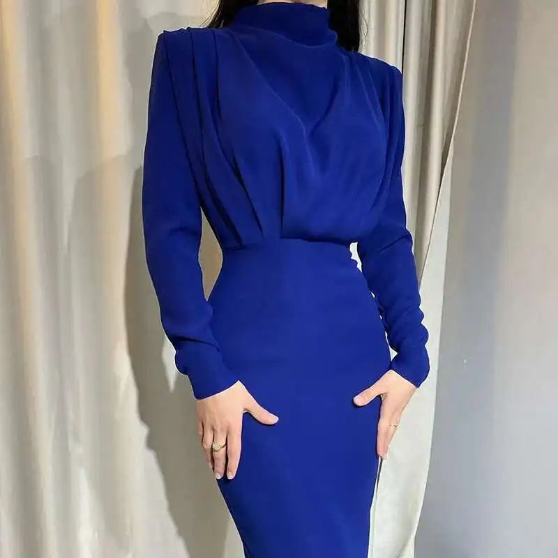 Bodycon Midi Dress with Turtleneck – Valeria