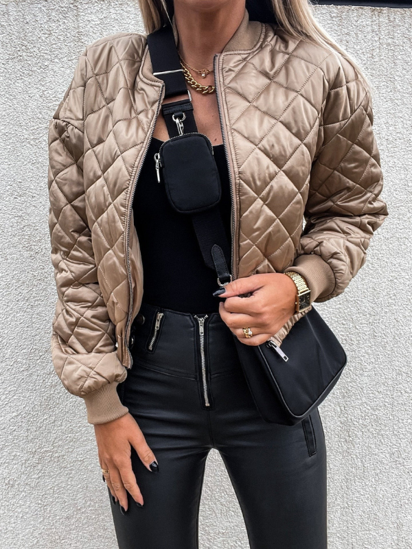 Padded ladies bomber jacket with pockets – Marisa
