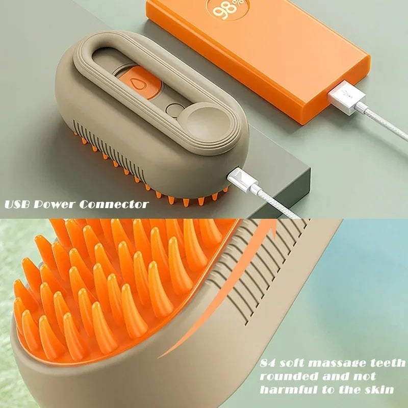 3-in-1 Electric Steam Brush for Pets - SteamPet-Khaki-Nora Luxe