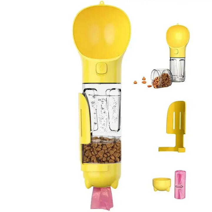 3-in-1 Portable Water Bottle for Pets - PawHydrate Pro-Yellow-300ml-Nora Luxe
