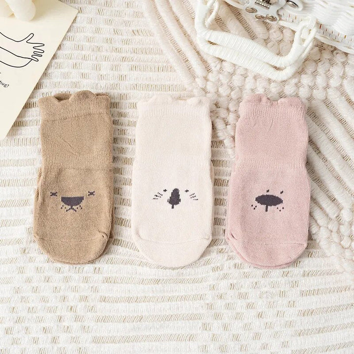 3-Pack Anti-Slip Baby Socks with Rubber Grips-Set A-0-1 year (S)-Nora Luxe