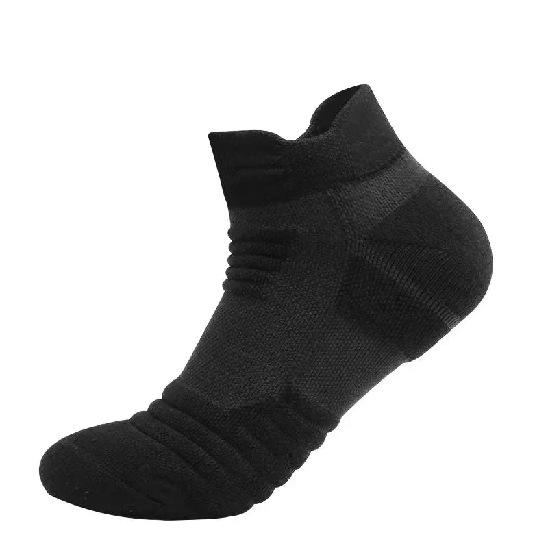 3 Pairs Breathable Mesh Terry Sports Socks - CoolStep-Black-Nora Luxe