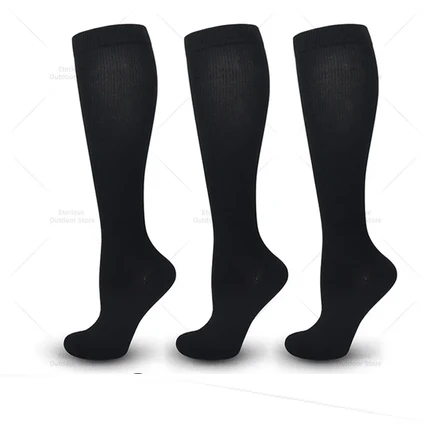 3 Pairs of Knee-High Compression Socks - FitSupport-3 Pairs Black-S-M (3.0-5.5)-Nora Luxe