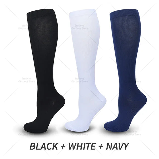 3 Pairs of Knee-High Compression Socks - FitSupport-3 Pairs Gray-S-M (3.0-5.5)-Nora Luxe