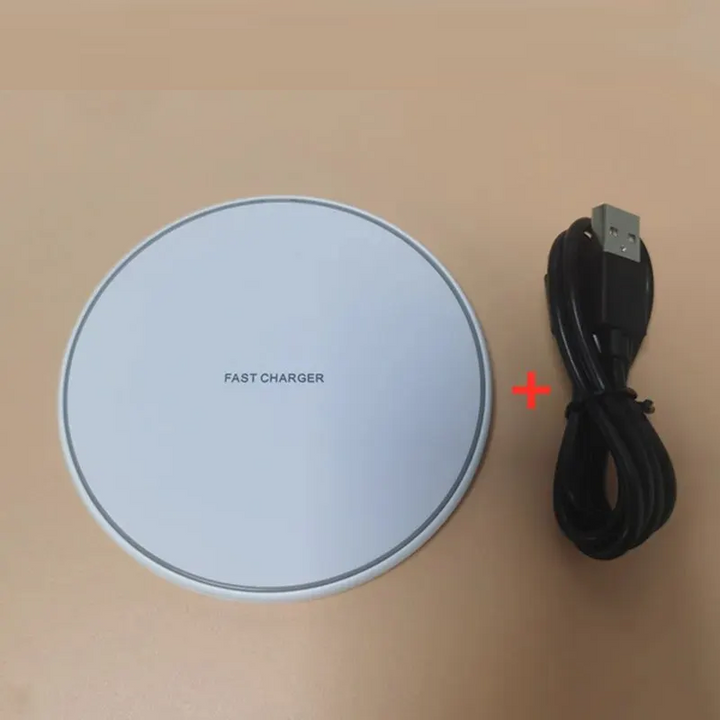 30W WIRELESS FAST CHARGER FOR IPHONE & OTHER DEVICES | INDUCTION CHARGING PAD-White with Cable-Nora Luxe