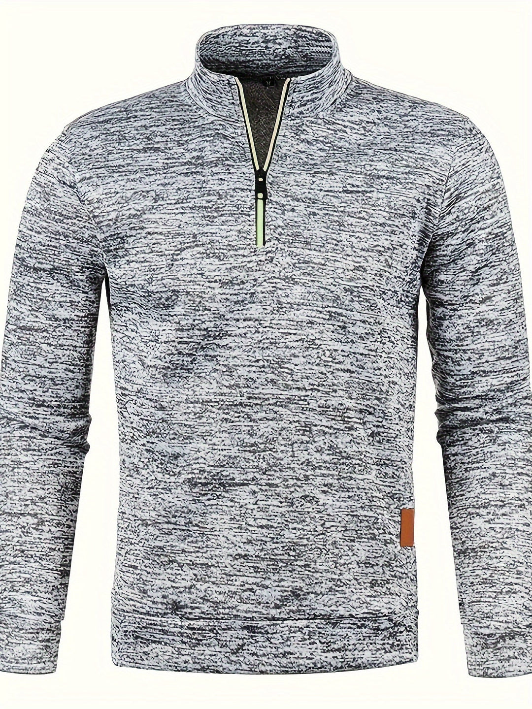 Men's pullover with neck zip for autumn & winter - Matteo