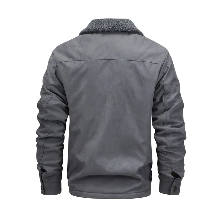 Men's outdoor jacket lined with teddy fleece & lapel collar – Corvin