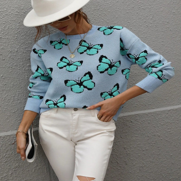Ladies' Sweater with Butterfly Pattern – Liora