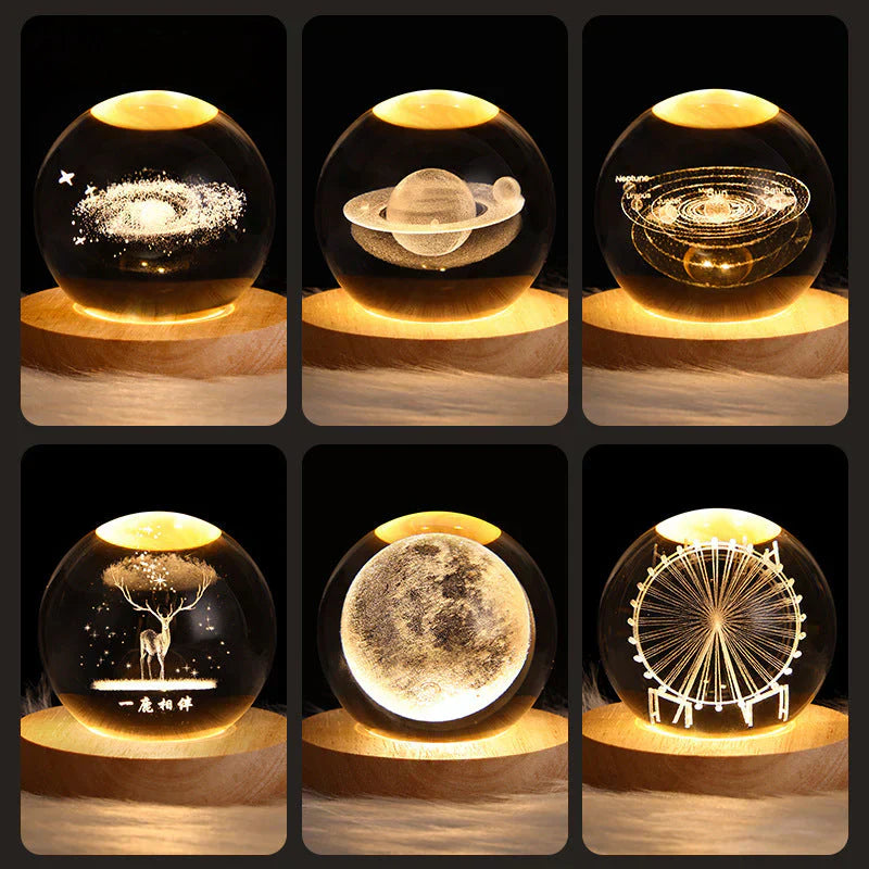 3D Crystal Mood Lighting - GlowCryst-Saturn 2.36 inches-Nora Luxe
