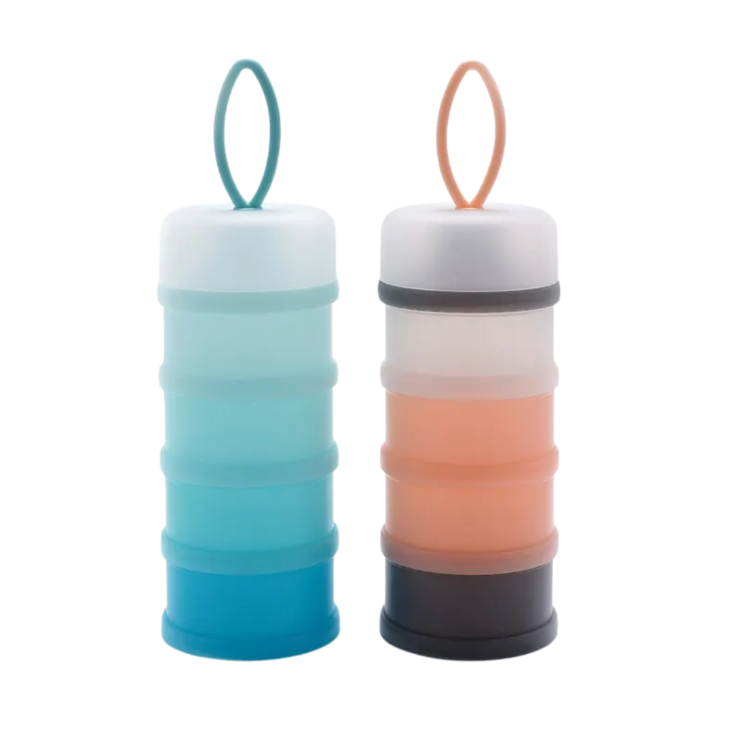 4-Compartment Stackable Portion Control Containers-Blue-Pink Set-Nora Luxe