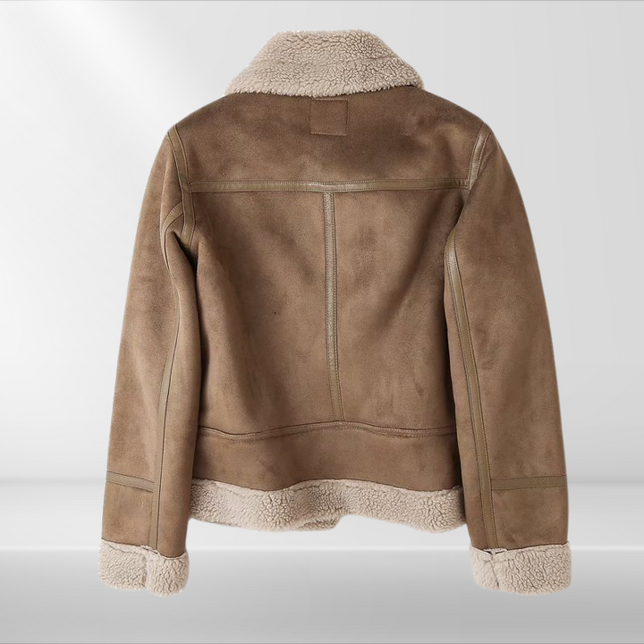 Ladies' Fleece Sherpa Bomber Jacket with Zip – Amira