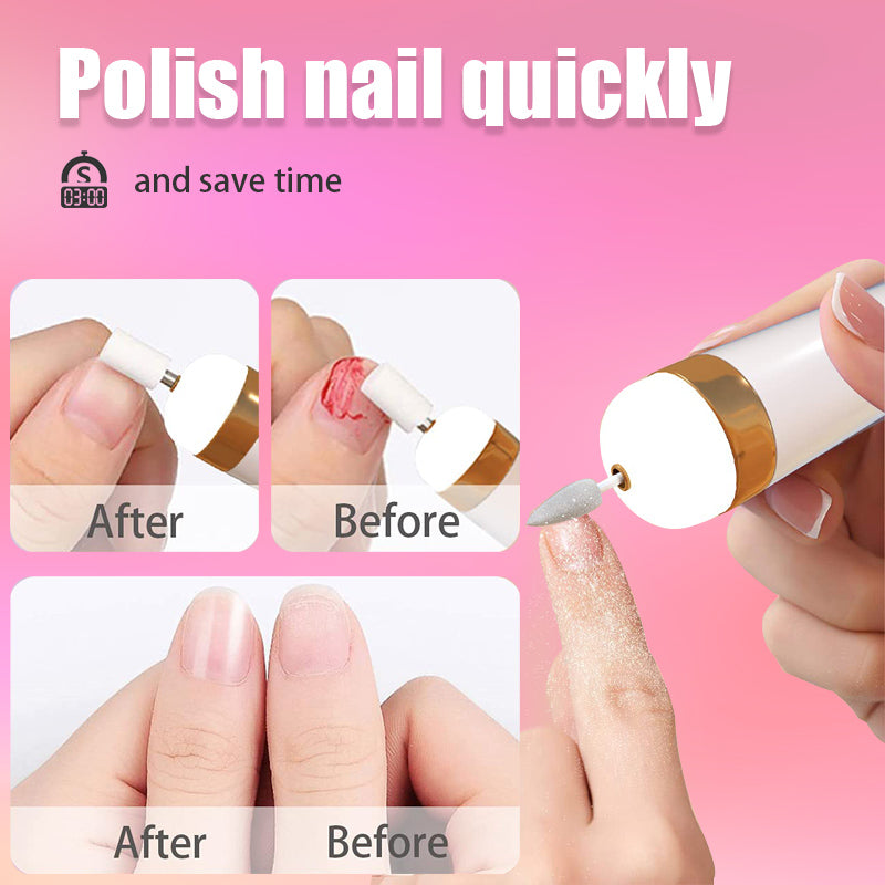 5-IN-1 ELECTRIC NAIL POLISHER – PORTABLE MANICURE TOOL WITH LIGHT-Pink-Nora Luxe