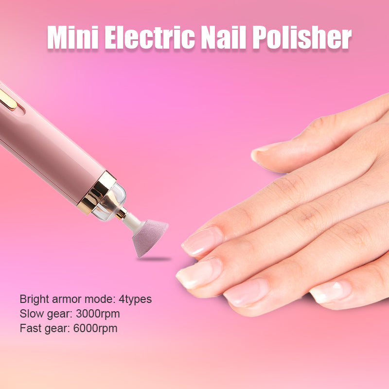 5-IN-1 ELECTRIC NAIL POLISHER – PORTABLE MANICURE TOOL WITH LIGHT-Pink-Nora Luxe