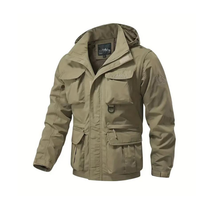 Men's transitional jacket water-repellent with removable hood - Leif
