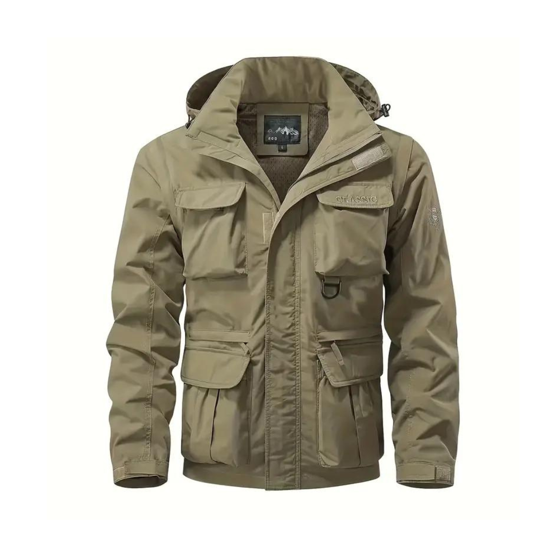Men's transitional jacket water-repellent with removable hood - Leif