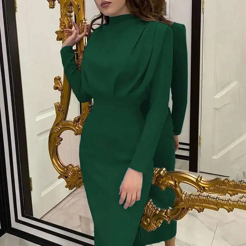 Bodycon Midi Dress with Turtleneck – Valeria