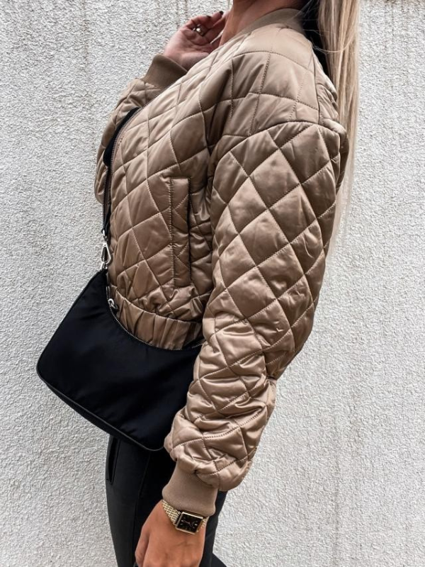 Padded ladies bomber jacket with pockets – Marisa
