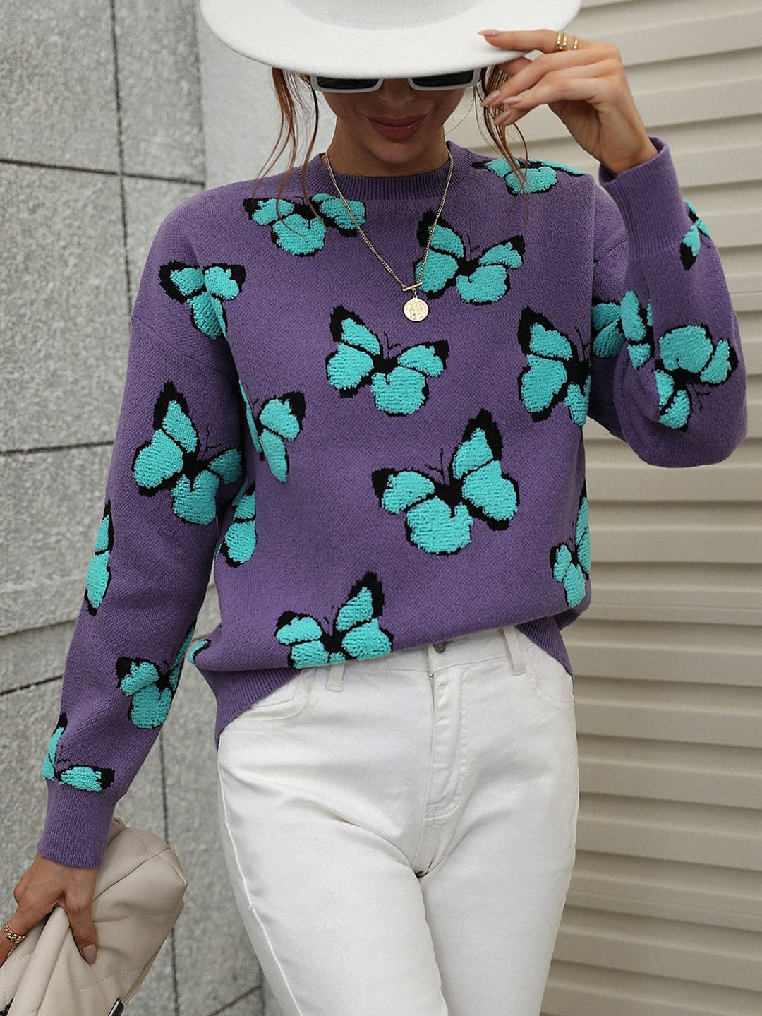 Ladies' Sweater with Butterfly Pattern – Liora
