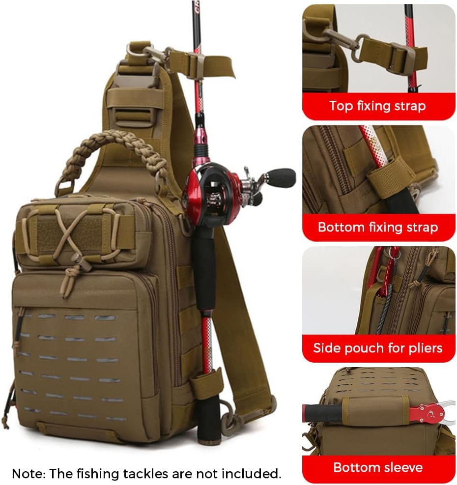 Fishing Sling Bag with Multi-Pocket Tackle Storage – Arvion