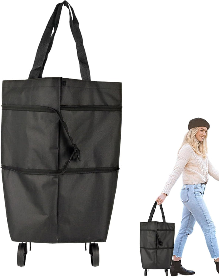 Large Capacity Foldable Shopping Bag with Wheels Reusable Cart Tote (1+1 FREE) – Veytra