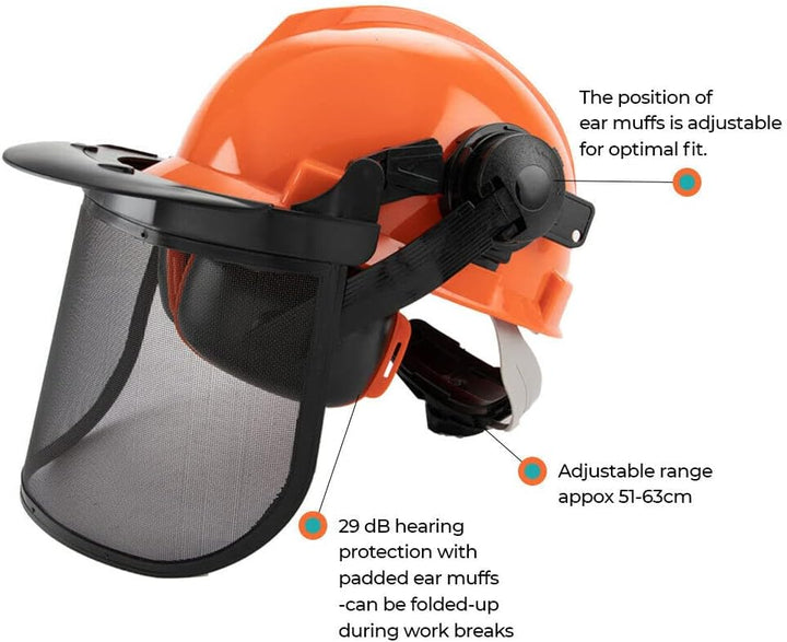 Forestry Safety Helmet with Face Shield & Ear Muffs – ArborMax