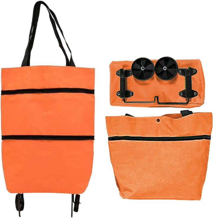Large Capacity Foldable Shopping Bag with Wheels Reusable Cart Tote (1+1 FREE) – Veytra