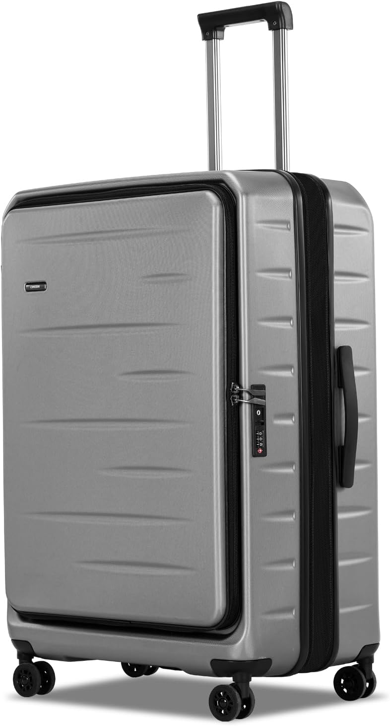 Expandable Hard Shell Carry-On with Front Pocket & TSA Lock