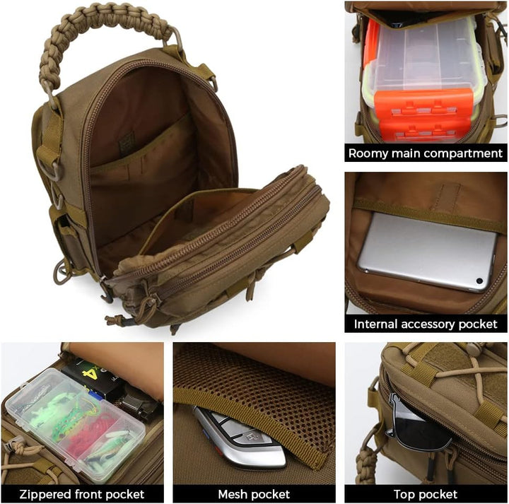 Fishing Sling Bag with Multi-Pocket Tackle Storage – Arvion