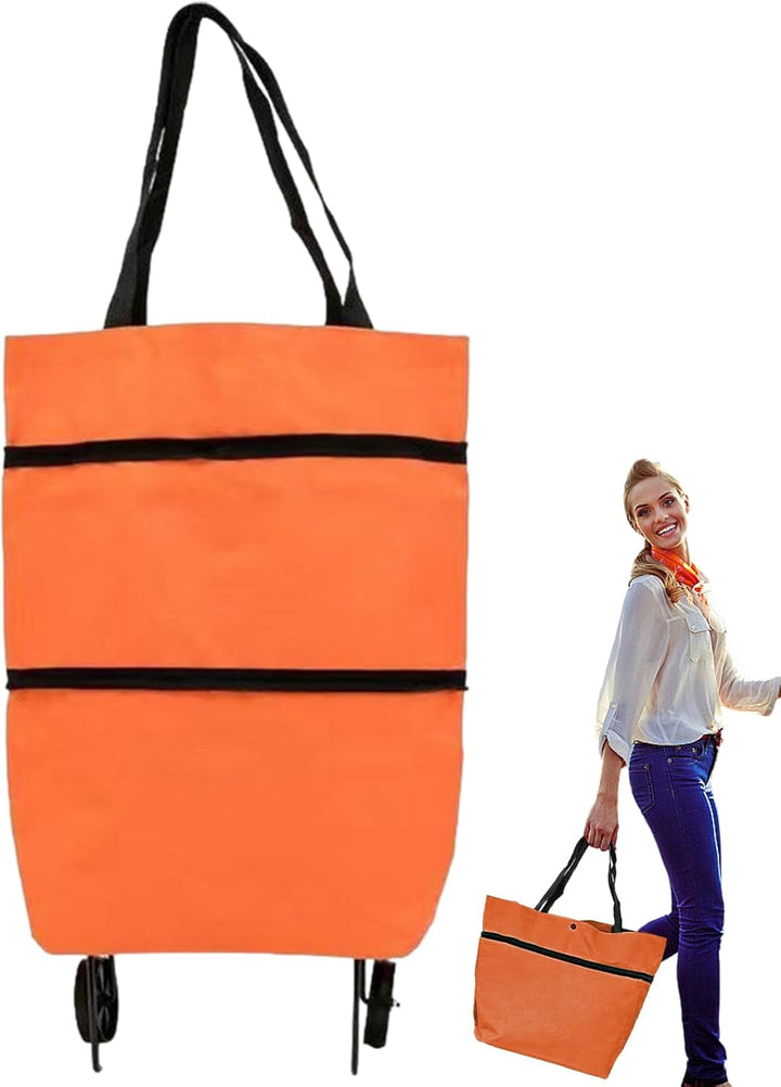 Large Capacity Foldable Shopping Bag with Wheels Reusable Cart Tote (1+1 FREE) – Veytra
