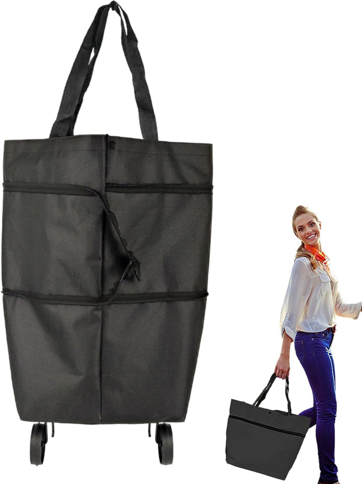Large Capacity Foldable Shopping Bag with Wheels Reusable Cart Tote (1+1 FREE) – Veytra