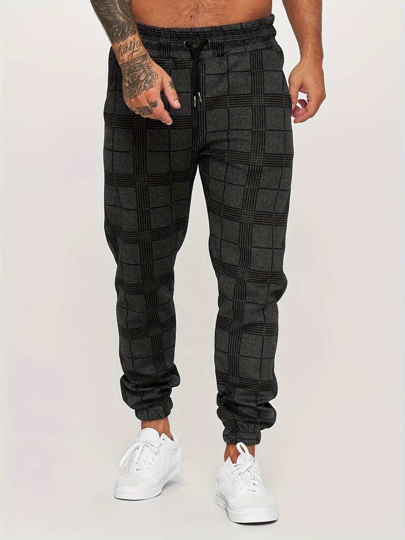 Checked men's jogging trousers – Elian autumn edition