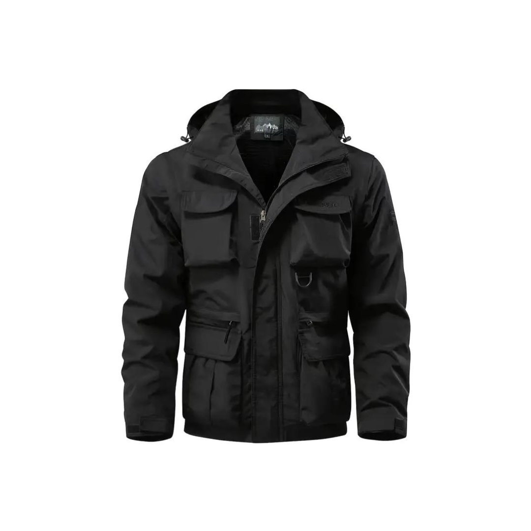 Men's transitional jacket water-repellent with removable hood - Leif