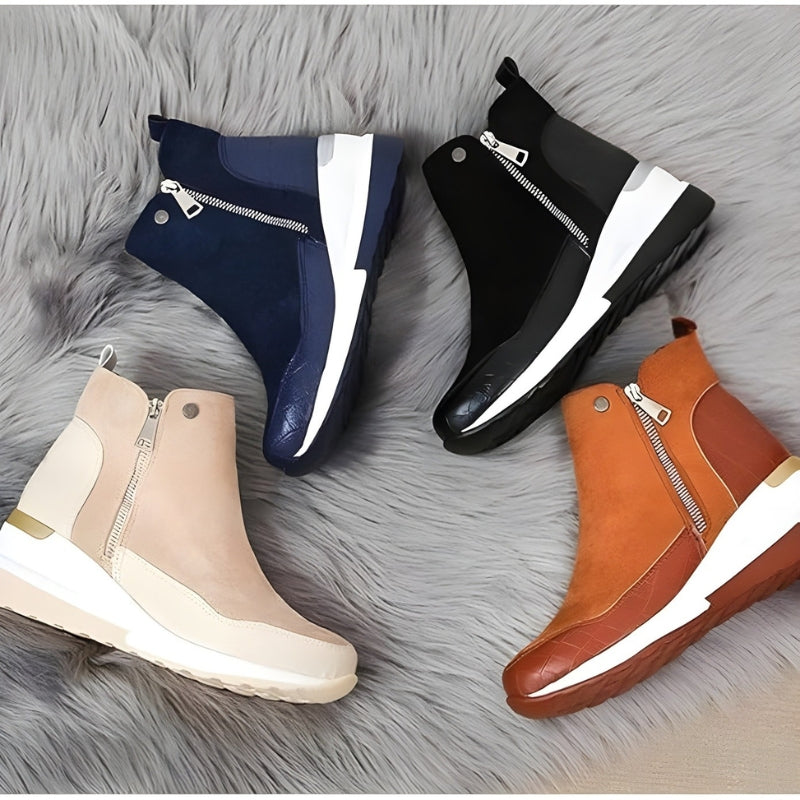 Orthopaedic Leather Ladies Ankle Boots - Emma