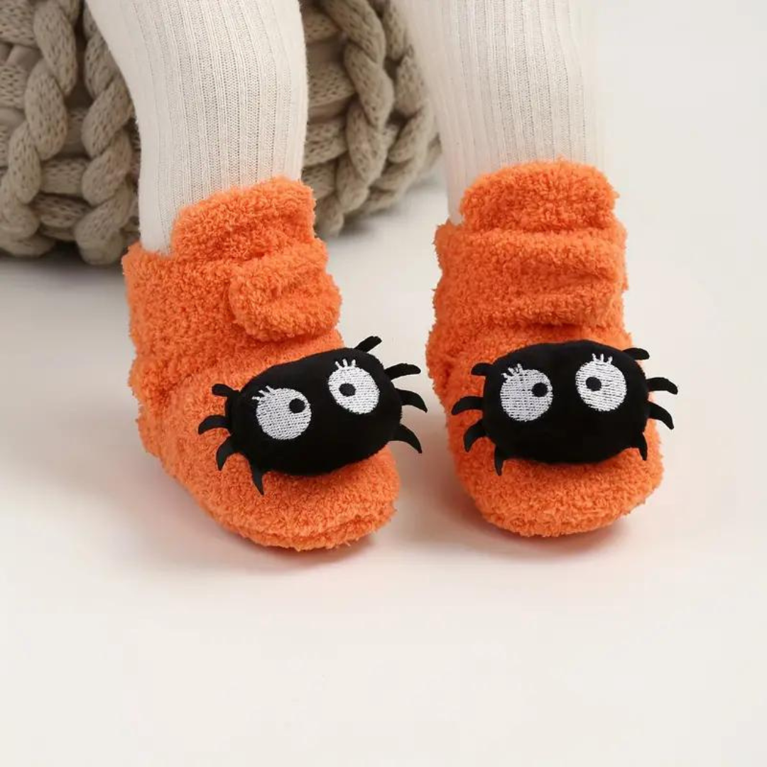 Children's Halloween Slippers with Cartoon Print – SpookySteps
